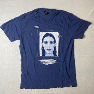 Charlotte Cardin Graphic T Shirt Blue Large Portrait Print Cotton Mens Womens